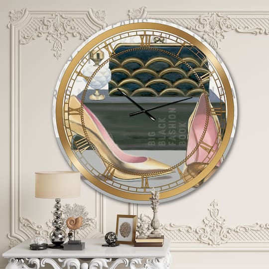 Designart 'Glam Fashion High Heels Iv Glam Wall Clock